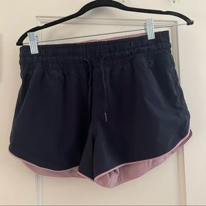 Lululemon Reversible Navy/Lilac Running Shorts Size 6